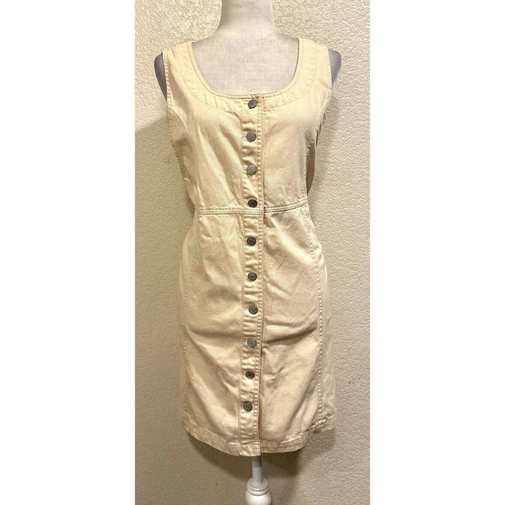 Cherokee Vintage 90s Yellow Denim Button Tank Dress